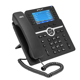 ФЛАТ-ПРО FLAT-PHONE B10P, ip-телефон для бизнеса (20 SIP-аккаунтов, 2 порта 10/100/1000BASE-T (RJ-45), ЖК-дисплей, PoE, адаптер питания 220В)